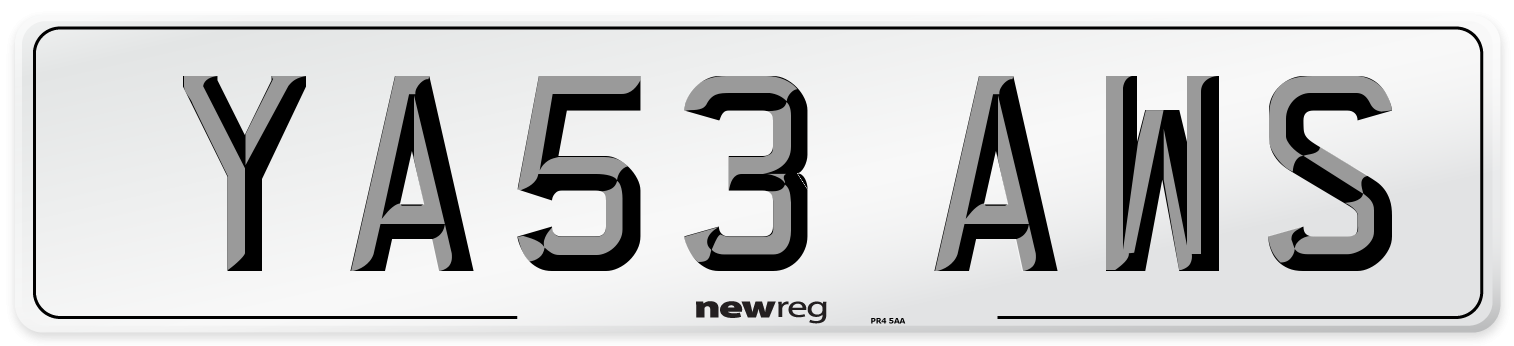 YA53 AWS Number Plate from New Reg